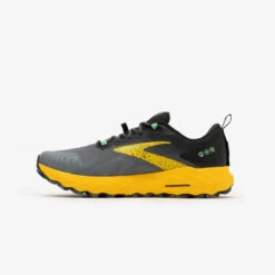 CHAUSSURE DE RUNNING TRAIL HOMME BROOKS RUNNING CASCADIA 17 JAUNE ET GRIS -Chaussures Confortables chaussure de running trail homme brooks running cascadia 17 jaune et gris 2