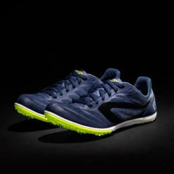 CHAUSSURES A POINTES D'ATHLETISME DE DEMI FOND AT MID BLEU NOIR ET JAUNE -Chaussures Confortables chaussures a pointes dathletisme de demi fond at mid bleu noir et jaune 2