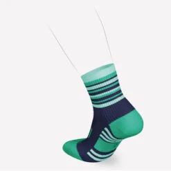 LotX2 De Chaussettes Running Confort Enfant - KIPRUN 500 Mid Marine Et Rayé Vert -Chaussures Confortables lotx2 de chaussettes running confort enfant kiprun 500 mid marine et raye vert 4
